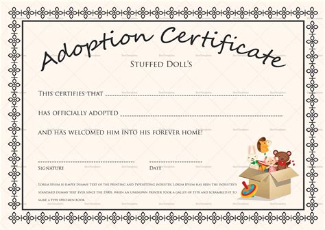 Adoption Certificate Template 4 – Best Templates Ideas | Adoption ...