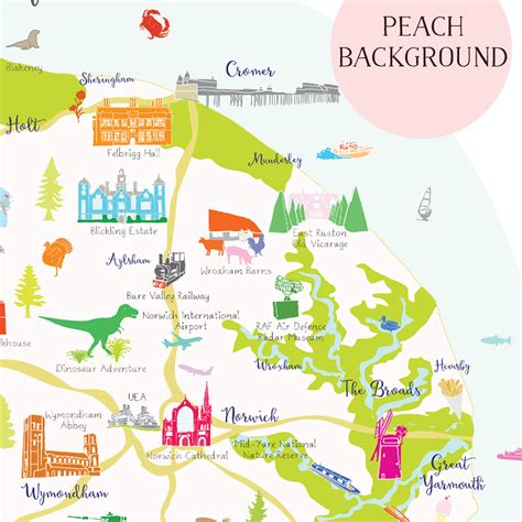 map  norfolk art print  sizes worksheets library