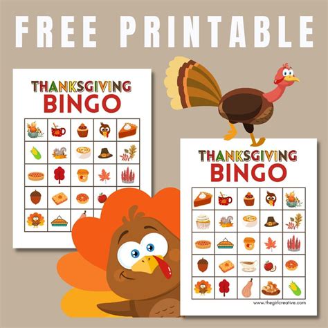 Free Printable Thanksgiving Bingo Cards - The Girl Creative