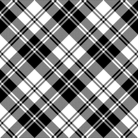 Plaid Black White Tartan Classic Seamless Pattern Premium Vector