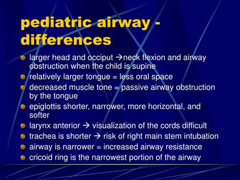 Pediatric Airway Differences