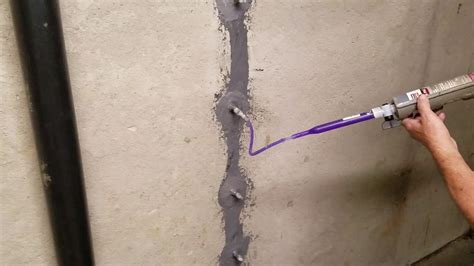 Basement Crack Repair Using Epoxy Injection Youtube