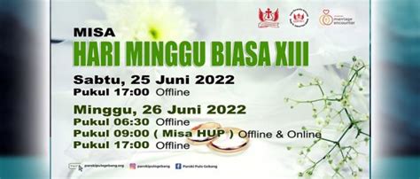 Misa Hari Minggu Biasa XIII Paroki Pulo Gebang KAJ