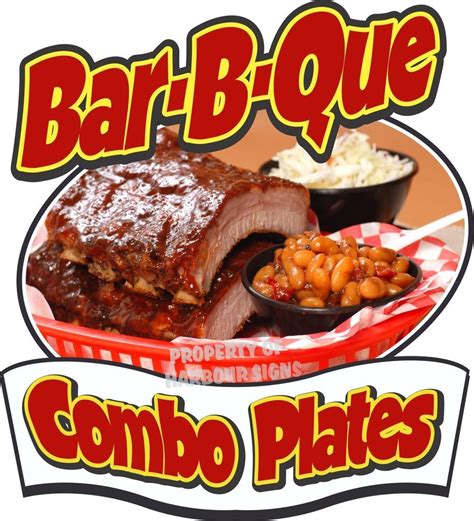 Bar B Que Combo Plates Decal 8 Bbq Barbeque Concession Food Truck