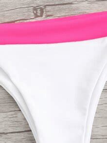 Is That The New Contrast Trim Top With High Leg Bikini Set ROMWE USA