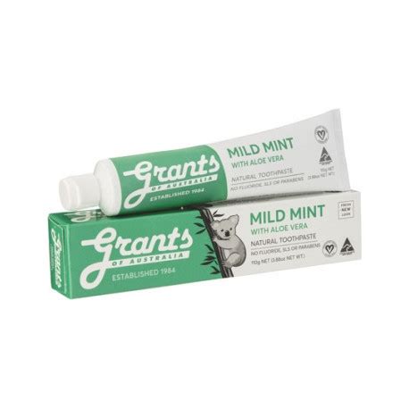 Grants Mild Mint Natural Toothpaste Floride Free Gm