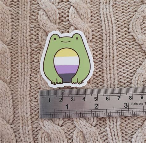 Nonbinary Pride Flag Frog Vinyl Sticker Nonbinary Pride Frog Etsy