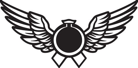 Hand Drawn Vintage Wings Logo In Flat Style 24959197 Png