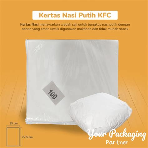 Jual Kertas Kfc Nasi Kfc X Kualitas Super Mg Paper Baking Wrap