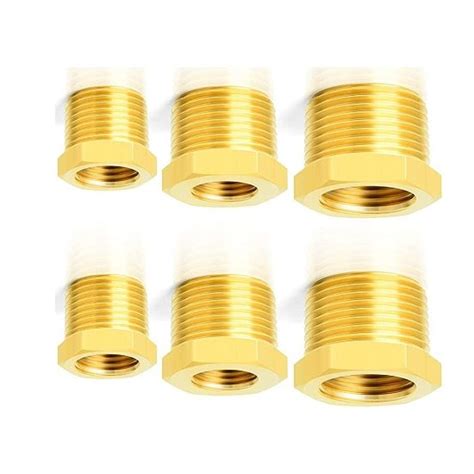 Brass Reducer Hex Bushing Threaded Pipe Fitting 1 2 NPT Male X 1 4