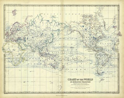 Chart Of The World On Mercators Projection Art Source International