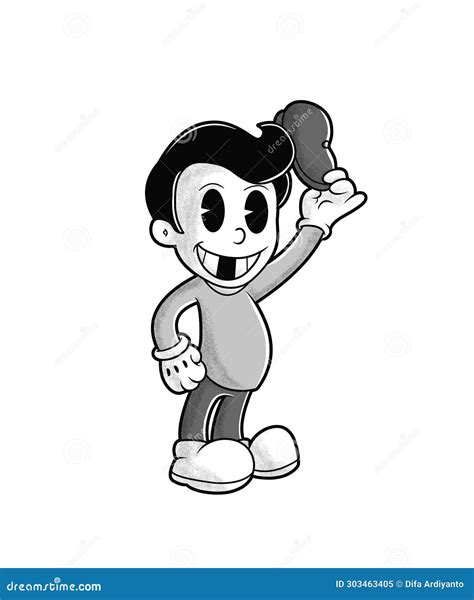 Cute Man Vintage Cartoon Illustration Stock Illustration - Illustration ...