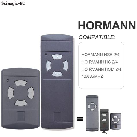 HORMANN HSE2 HSE4 HSM4 40 685 MHz Remote Control Grey Button Garage