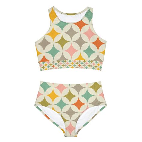 Athletic Style Retro Bikini Set Sporty Beachwear Retro Vibes Sporty Bikini Vintage Inspired
