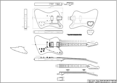 Cad Stratocaster Electric Guitar Plan Fender Style Cad Guitar Plans