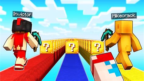 Minecraft Pero Jugamos Una Carrera De Lucky Blocks 😂 Los Compas Youtube