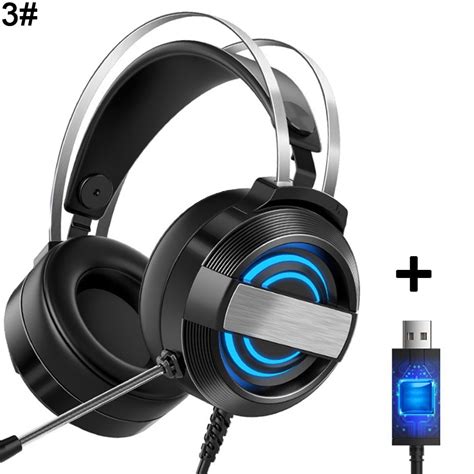 Biplut Wired Stereo Gaming Headset Noise Canceling Led Light Surround Sound Headphone Type 3