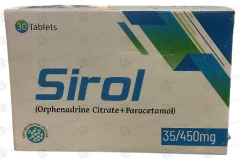 Sirol (25mg/450mg) 30 Tablets Price in Pakistan - Uses, Dosage, Side ...