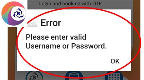 Irctc Login Problem Fix Please Enter Valid Username Or Password Youtube