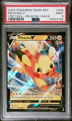 Pokemon Psa Mint Pikachu V Swsh Black Star Promo Ebay