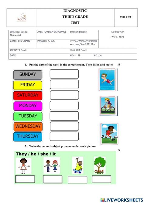 3rd Grade Fractions Test Worksheets Library