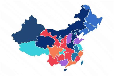 Multicolor Map of China With Provinces 25841976 Vector Art at Vecteezy