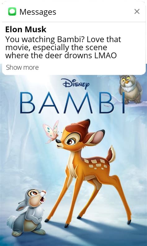 Elon buys Disney and makes Bambi 2 : r/memes