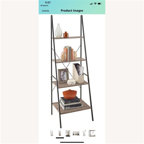 4 Tier Ladder Leaning Bookshelf Aptdeco