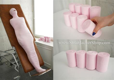 Pink Xxxlong Mummification Bandages Set Of 4 Extra Long Bandages Mummified Bondage