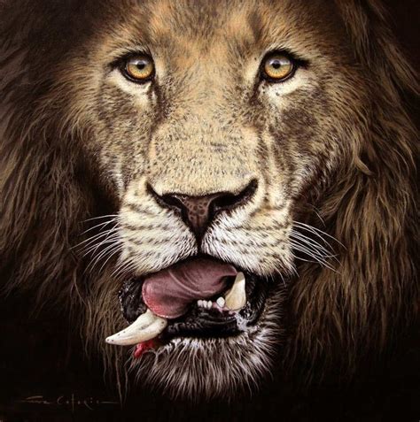 Undaunted Fuz Caforio Wildlife Artists Wildlife Paintings Wild Cats