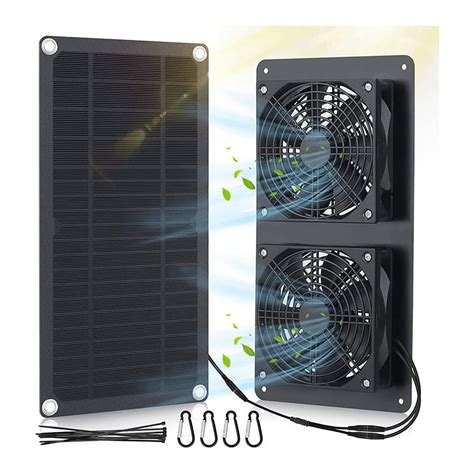 Solar Panel Fans Kit 10w Dc 12v Solar Panel Powered Dual Fan With 6 56ft 2m Cable For Chicken