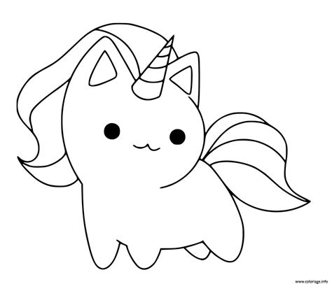 Coloriage Chat Licorne Simple Facile Jecolorie