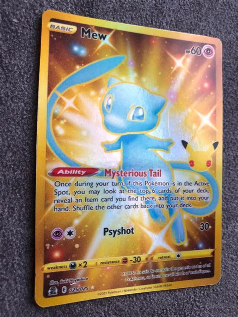 Gold Mew Secret Rare Celebrations Holo English Etsy Uk