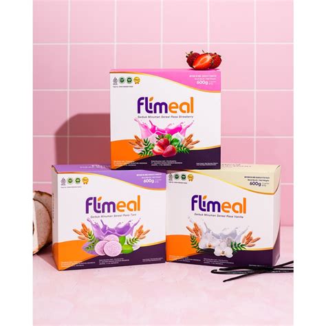 Jual Flimeal Rasa Baru Tarovanilastroberi 1 Box Free 1 Shaker