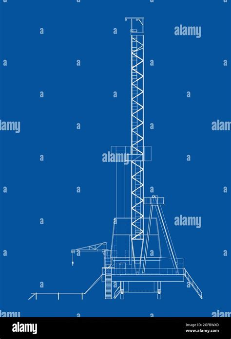 Oil Rig Orthography Vector Stock Vector Image And Art Alamy
