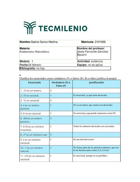 Evidencia Nombre Gabrie Quiroz Medina Matr Cula Materia