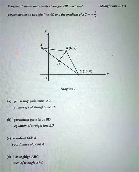 Solved Diagram Shows An Isosceles Triangle Abc Such That Straight Line