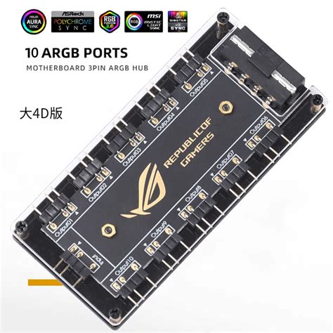 V Pin Argb Cable Splitter Hub Asus Aura Sync Rgb Fan Hub Adapter