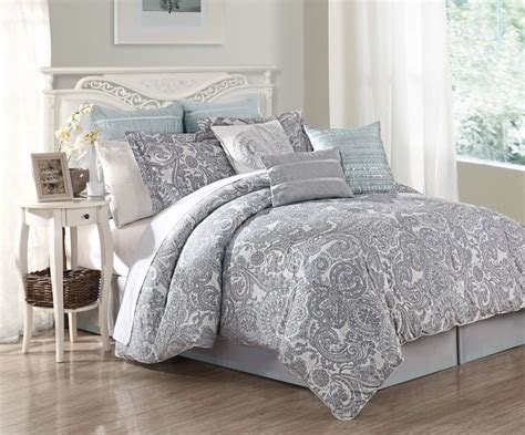 Grey And White Comforter Light Grey Bedding Grey Comforter Sets