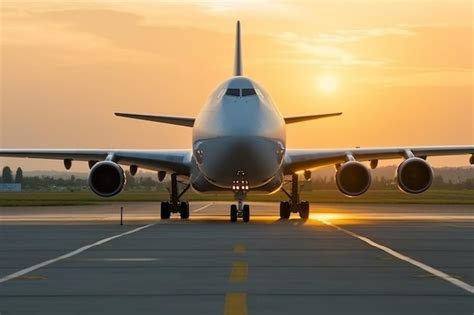 Un gran avión estacionado en el aeródromo generative ai Foto Premium