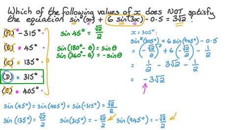 Question Video Using Trigonometric Values Of Special Angles To