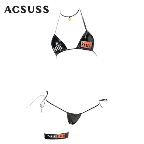 Conjunto De Lingerie De Biqu Ni Cyberpunk Feminino Suti Sem Almofadas Cuecas Couro De Pu