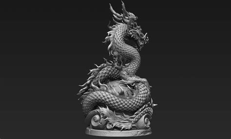 Asian Dragon Sculpture 3d Model By Grihaos001