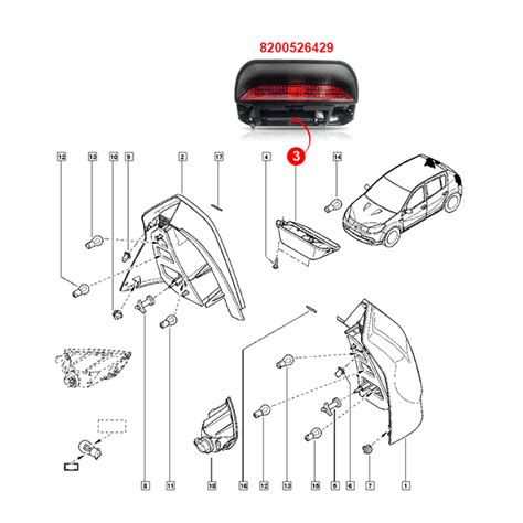 Lanterna Traseira Break Light Renault Sandero