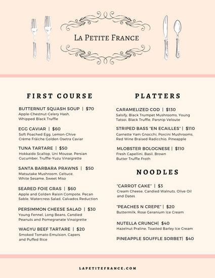 Customize 35 French Menu Templates Online Canva