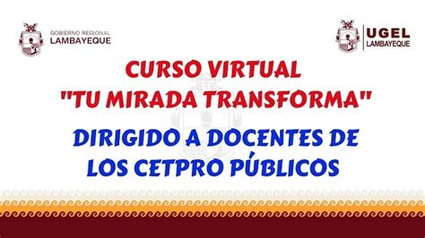 Tu Mirada Transforma Docentes de CETPRO Campañas Unidad de