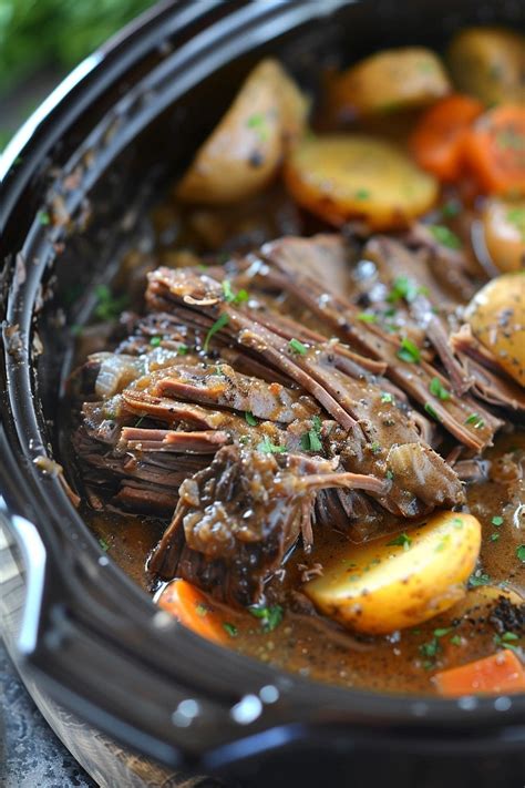Slow Cooker Pot Roast with Gravy Recipe - Recipecs