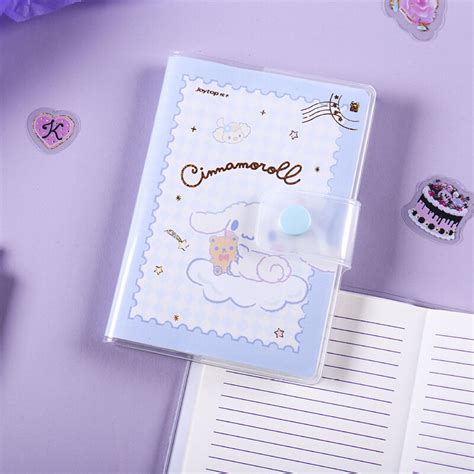 Sanrio Kuromi Writing Book Kawaii My Melody Cartoon Anime A7 Snap Adhesive Sleeve Pvc Single