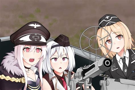 Kar98k Mp40 And Mg42 Girls Frontline And 1 More Drawn By Yamamoto