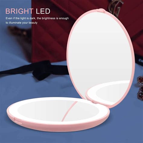 Led Lighted Travel Makeup Mirror 1x 10x Magnification Travel Makeup